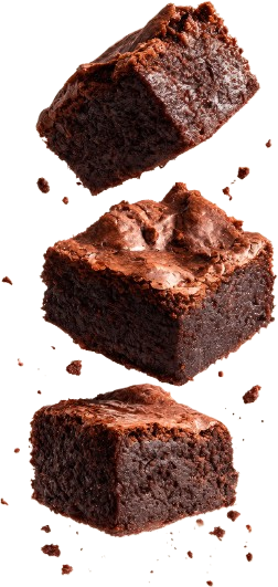 Brownies artesanais empilhados. Feito com cacau!